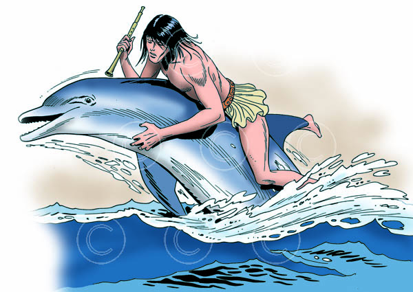 0205 A dolphin save Arion life carrying him to safety
