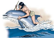0205 Un delfino salva la vita di Arione traspontandolo in salvo